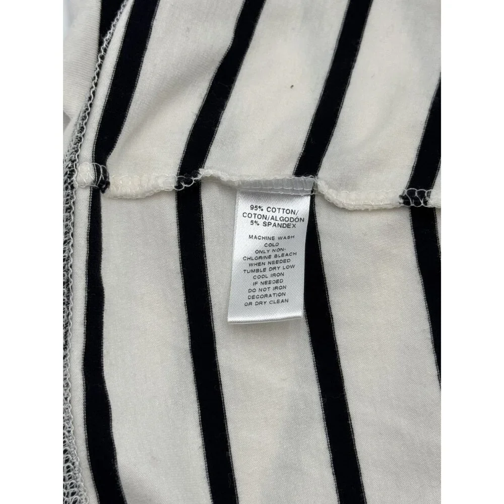Black & White By Loft Size Medium Off-Shoulder Top With 3/4 Sleeves In Black & W - Picture 4 of 5